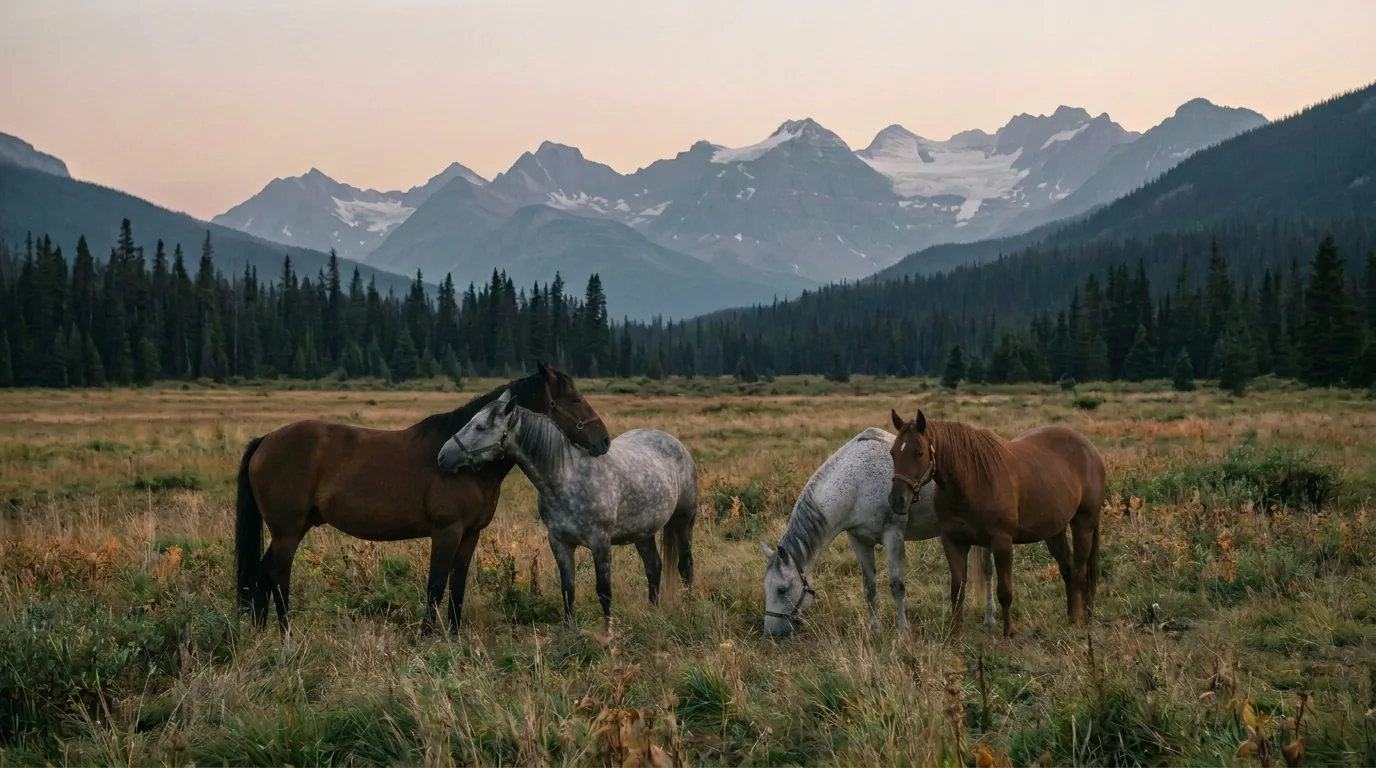 Chevaux en liberté, Le Manège des Corthies, Haute-Savoie